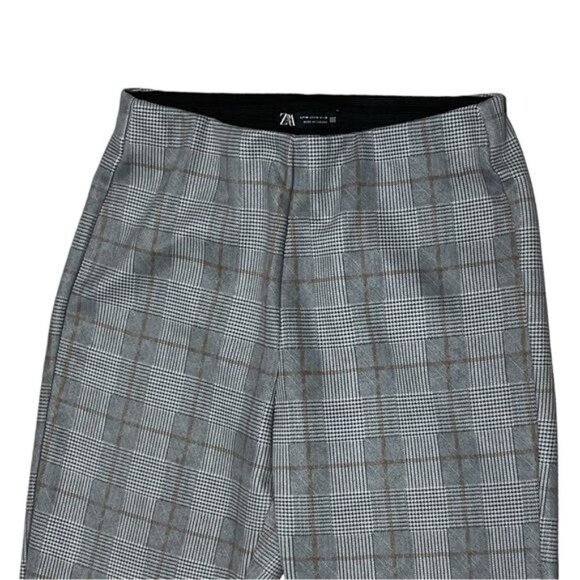 Zara Plaid Pull On Pants Leggings Size M - Picture 2 of 9